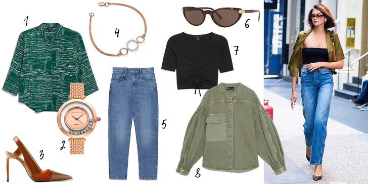 1, 7. Monki, 2, 4. Sunlight, 3, 5, 8. Zara, 6. Versace 