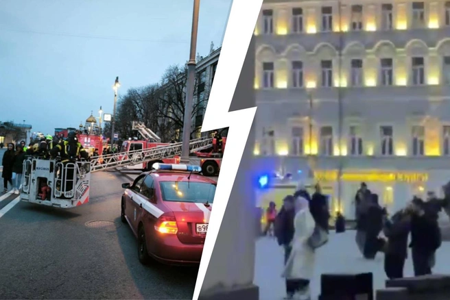 В Москве загорелась Российская государственная библиотека | Источник: МЧС России по Москве, Москва с огоньком / T.me