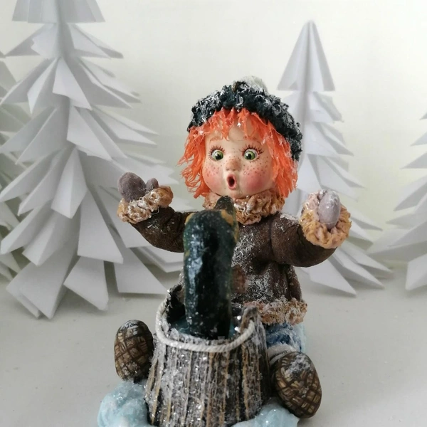 «Емелька с щукой» | Источник: «ELKA_VATA» Авторская елочная игрушка / Vk.com