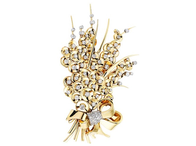 Брошь Sequins, 1948 г., платина, желтое золото, бриллианты, Van Cleef & Arpels Heritage