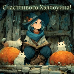 110 открыток на Хэллоуин: с ведьмочками, привидениями, летучими мышами и котиками