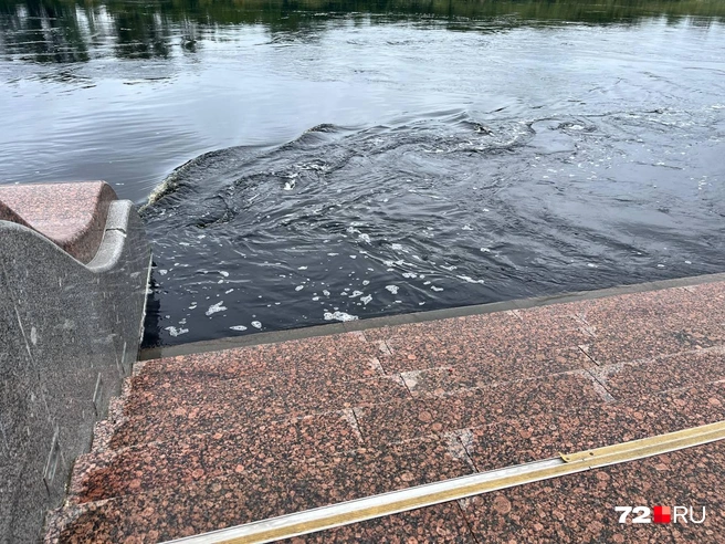 Вода бурлит, и пена от нее отливает чем-то желтовато-зеленоватым | Источник: Анатолий Кузнецов / 72.RU