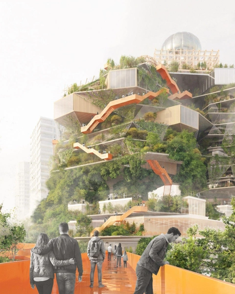 Ecosistema Urbano (Испания) предложила концепцию A Living Landmark — «живого памятника», который должен стать одновременно общественным пространством и полноценной городской экосистемой, поддерживающей биоразнообразие. | Источник: Ecosistema Urbano