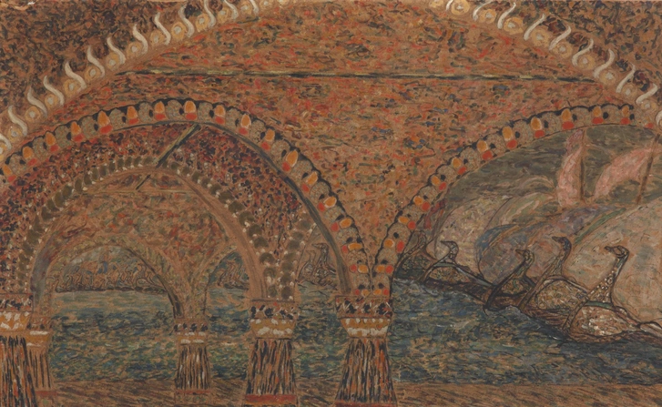 Денисов В. И. Эскиз декорации к опере Римского-Корсакова «Садко», 1905. | Источник: пресс-служба выставки