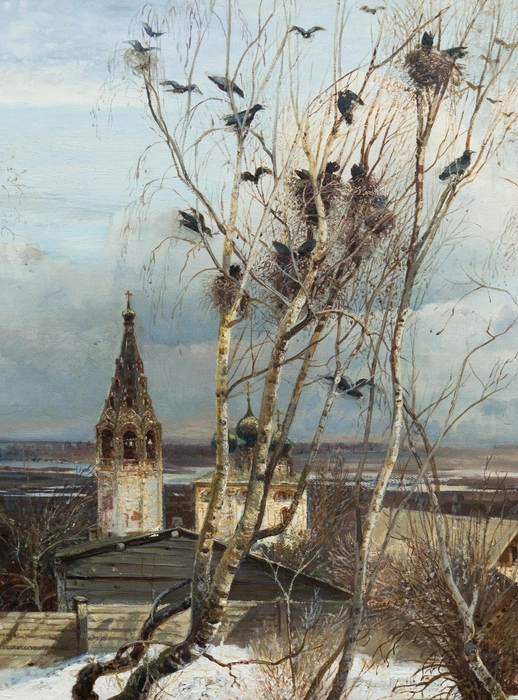 Фрагмент картины «Грачи прилетели» | Источник: архив «Третьяковской галереи»