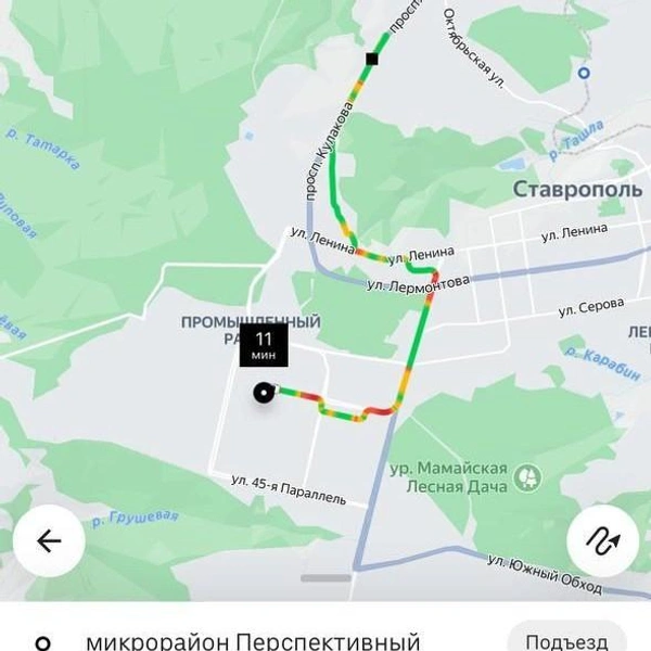 Цены за одну поездку от Перспективного до Кулакова | Источник: сервисы такси