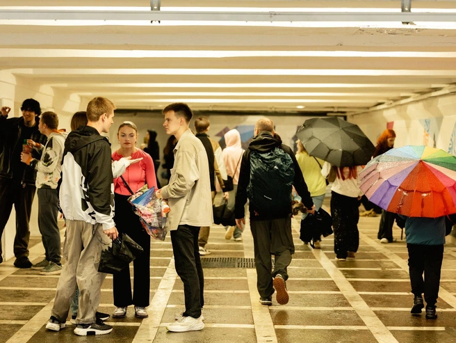 Укрытие от дождя в переходе | Источник: Наталья Лапцевич