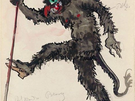 Эскиз Александра Бенуа к балету «Петрушка», 1911 год. | Источник: из книги Владимира Рябова «Русская фольклорная демонология»
