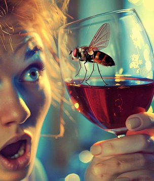 Что делать, если муха залетела в бокал вина