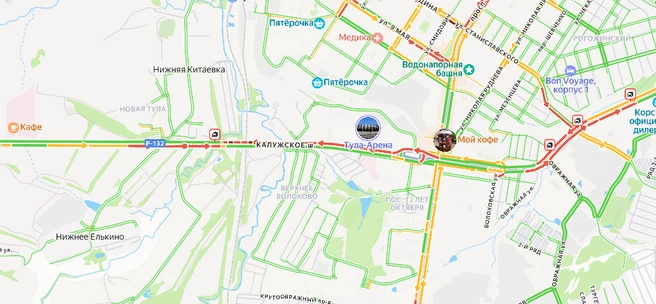 Дорожная ситуация у места аварии | Источник: yandex.ru/maps