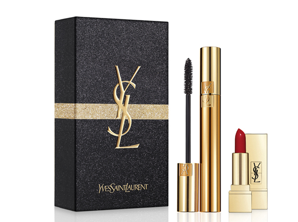 Набор Mascara Volume Effet Faux Cils, YSL. В набор входят: Тушь для ресниц и помада Rouge Pur Couture в оттенке 01 Le Rouge.