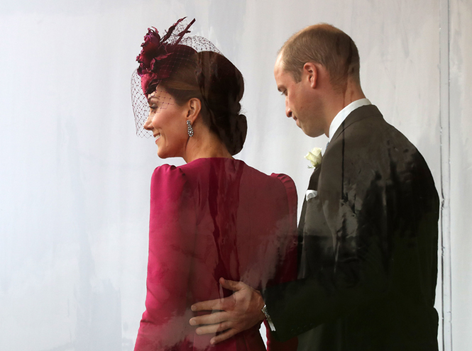 Герцоги Кембриджские и Сассекские на свадьбе принцессы Евгении