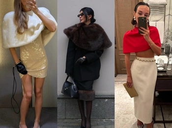 Этой зимой мы носим укороченные кейпы со всем: на платьях, пальто и даже на голое тело