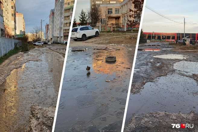 Похолодание не спасло жителей Заволжского района от луж и грязи | Источник: Александра Мамонтова