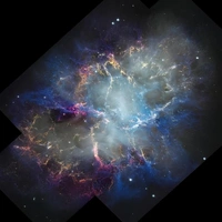 Крабовидная туманность в объективе «Хаббла» — ее нити мчатся со скоростью 3,4 млн миль в час