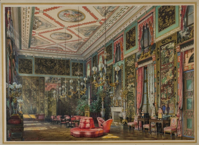 Китайский зал. Акварель Луиджи Премацци. 1854