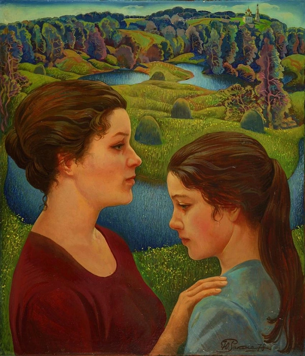 «Продолжение», в которой описывается тема рода и угадываются черты жены и дочери художника | Источник: Ирина Ракша / proza.ru