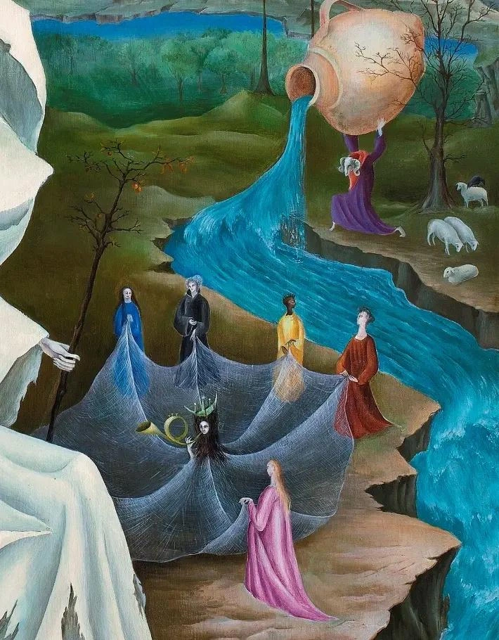 Певица повторила наряд девушки с картины | Источник: «Искушение Святого Антония. Фрагмент II», Леонора Каррингтон, 1945 г.