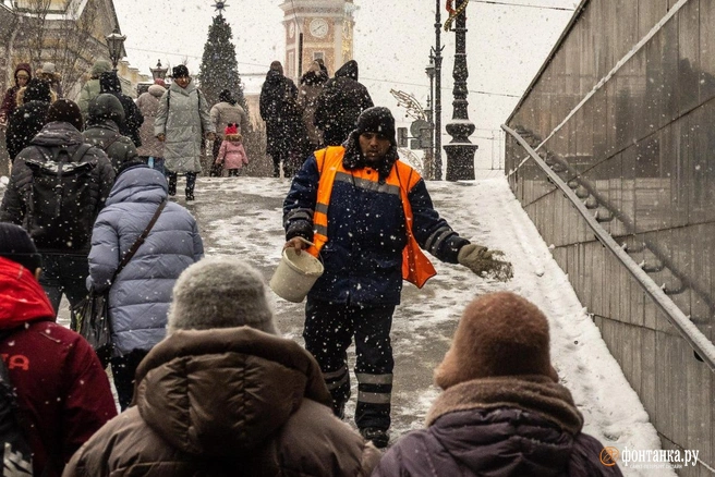 Смольный: соль нужна для безопасности граждан | Источник: Михаил Огнев / FONTANKA.RU