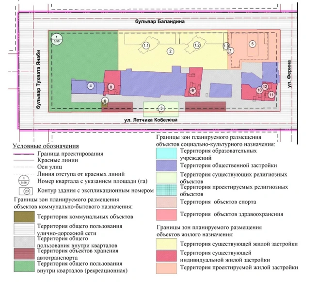 Чертеж планировки в первом квартале | Источник: Мэрия Уфы / gorodufa.ru