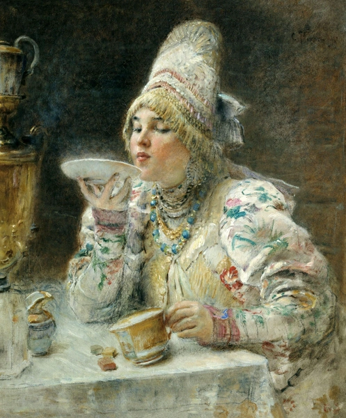 Константин Маковский. За чаем (1914)