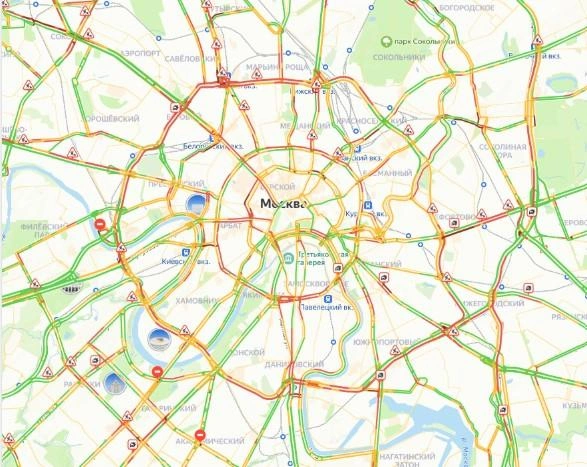 Москва окрасилась в красный цвет | Источник: «Яндекс Карты»