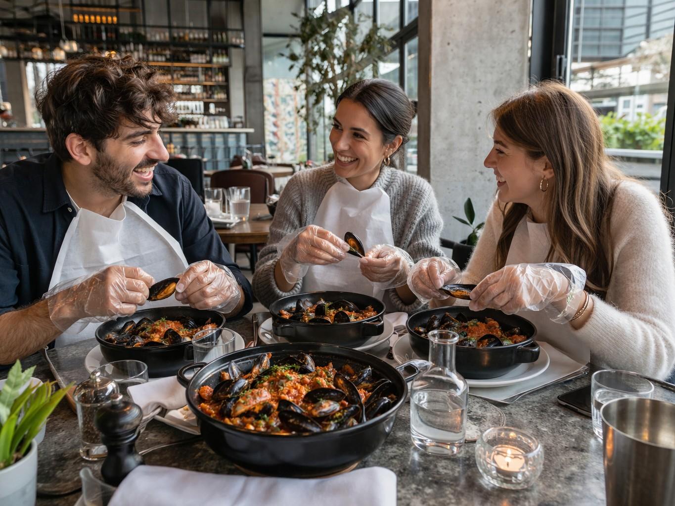 Как правильно есть мидии и при чем здесь фартук и картошка фри