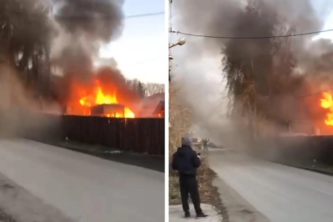 Пожар произошел на улице Добросельской | Источник: «Анонимный Новосибирск» / Telegram