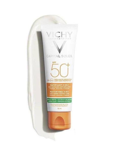 Матирующий уход для проблемной кожи 3-в-1 SPF 50+ Capital Soleil Vichy