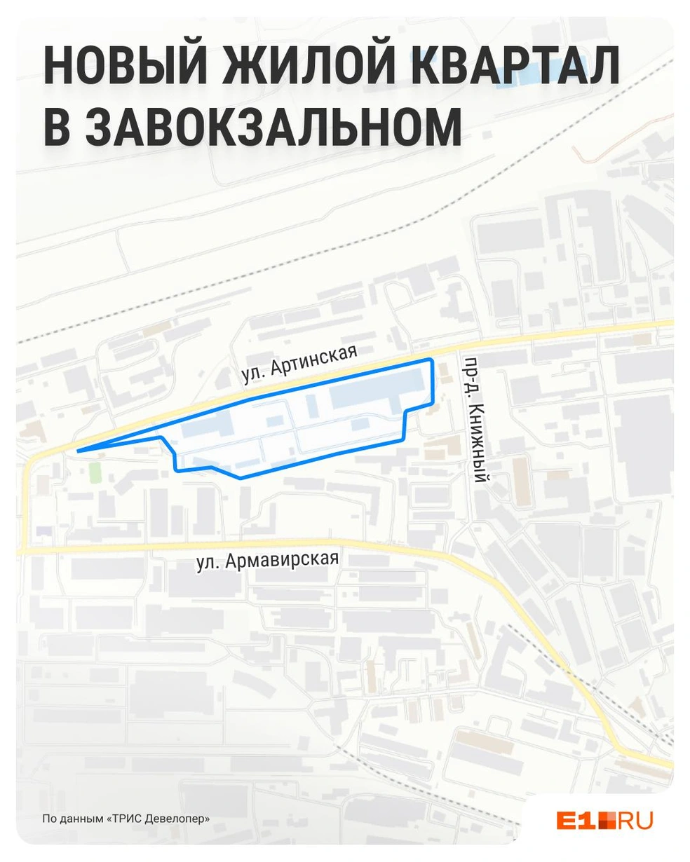 Мы отметили на карте место будущей застройки | Источник: Филипп Сапегин / E1.RU