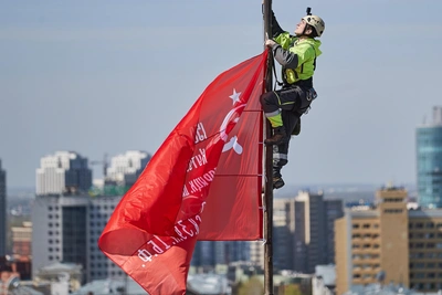 St. Petersburg court sentences five for desecrating Victory Banner