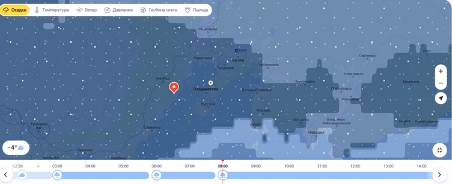 Так выглядит карта осадков | Источник: «Яндекс Погода»
