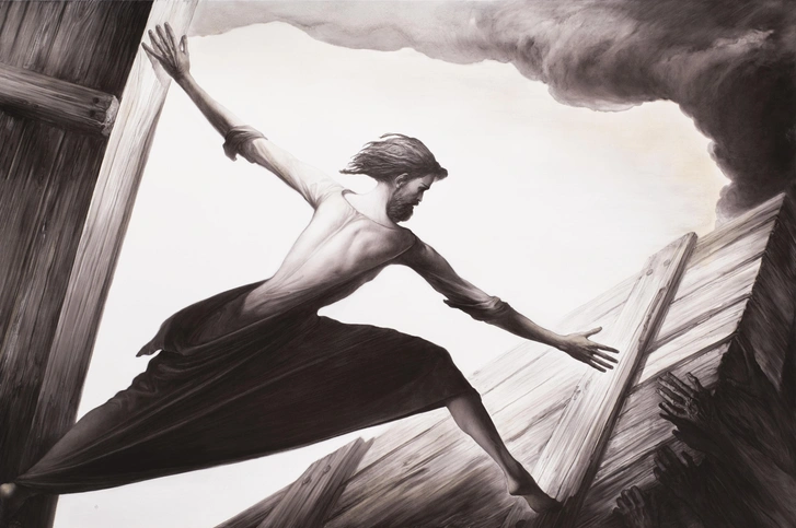 Егор Кошелев. Сошествие во ад». 2025. Холст, масло | Источник: пресс-служба выставки