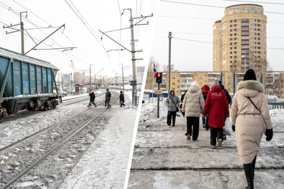 Trains Block Only Trans-Siberian Crossing in Perm, Causing Pedestrian Jams