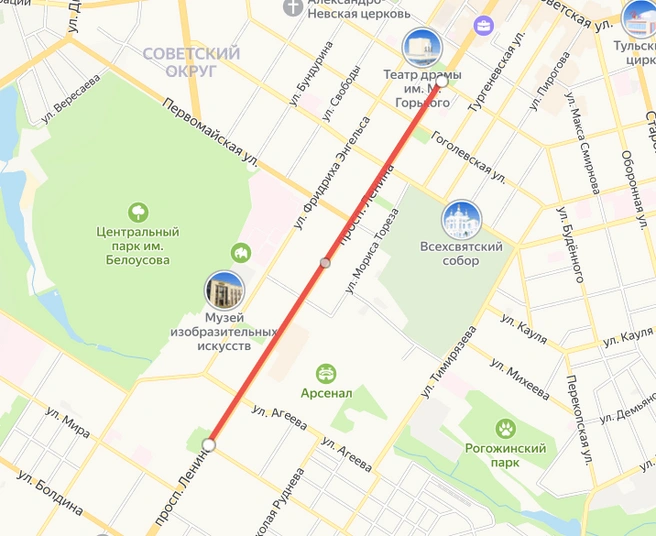 Участок, который подвергнется ремонтным работам | Источник: yandex.ru/maps