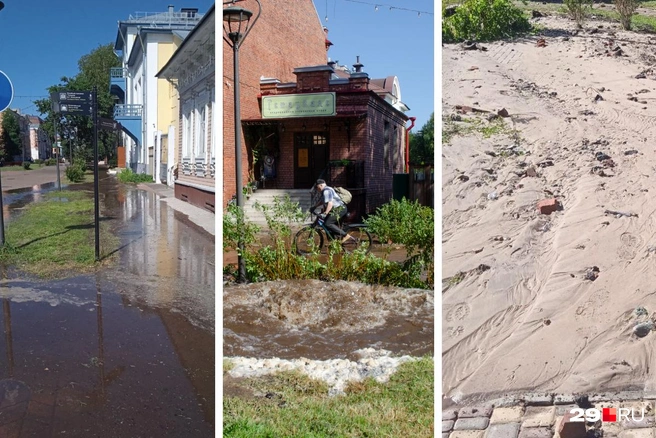 Фонтан воды поднимался выше здания и деревьев. Вот последствия | Источник: Юрий Скородумов, Александр Тонких