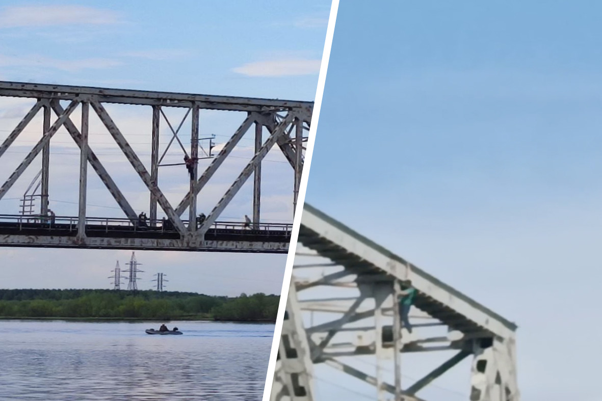 В Архангельске с ж/д моста на Сульфате сорвался мужчина, видео, что с ним  случилось - 2 июня 2024 - 29.ру