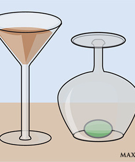 Элементарный фокус с бокалом и оливкой