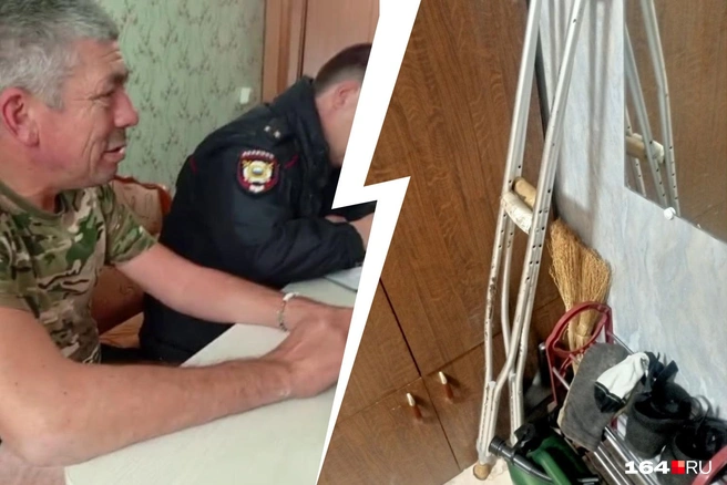 Пострадавший утверждает, что один из сотрудников ДПС избил его костылем | Источник: «Наш Маркс» / Telegram