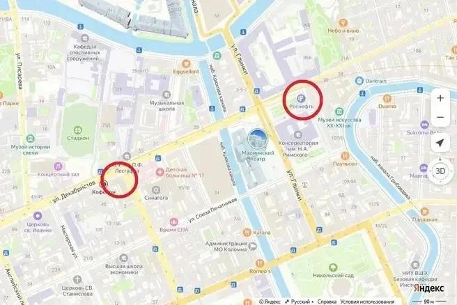 предполагаемые варианты выхода «Театральной» | Источник: «Яндекс.Карты»