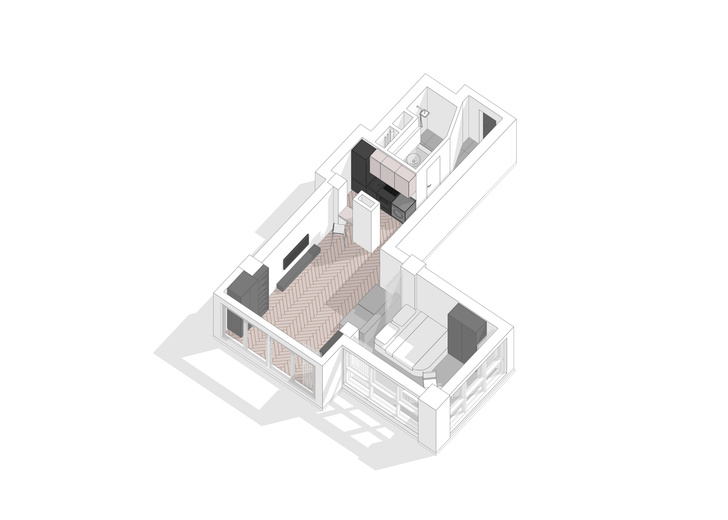 Квартира в Минске 45 м² с бассейном в ванной