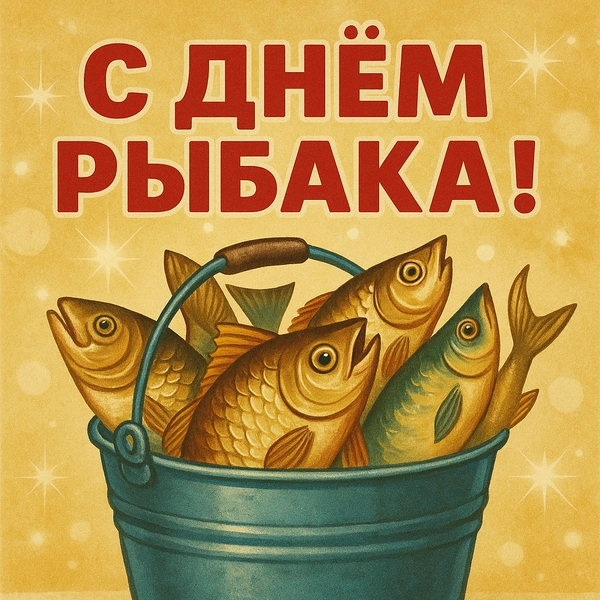 День Рыбака: открытки близким, смешные открытки, открытки другу на день рыбака, открытки на день рыбака, рыбак | Источник: theDay/DALL-E