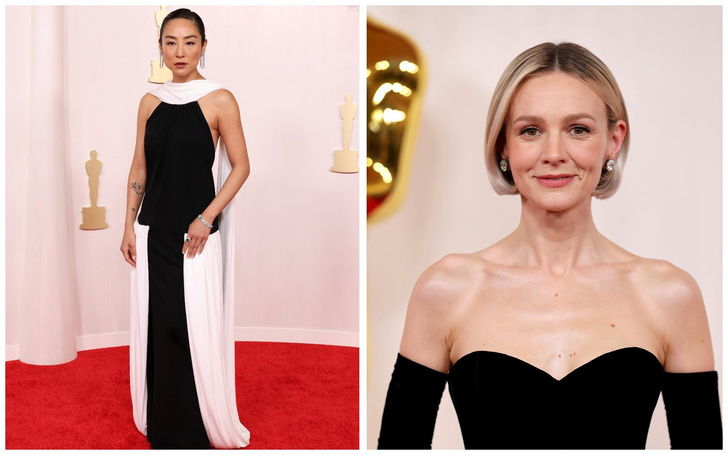 Бесконечность черно-белого шика: 6 потрясающих платьев на «Оскаре-2024» в классическом стиле