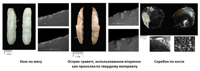 Каменные артефакты из скального убежища Бога-Орун. Источник: Golovanova et al. / Journal of Archaeological Science: Reports, 2025.