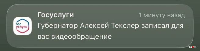 Такие пуш-уведомления пришли на телефоны | Источник: читатель 74.RU