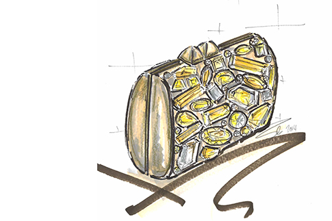 Эскиз к клатчу из коллекции Vices, Jimmy Choo | Источник: Архивы пресс-служб