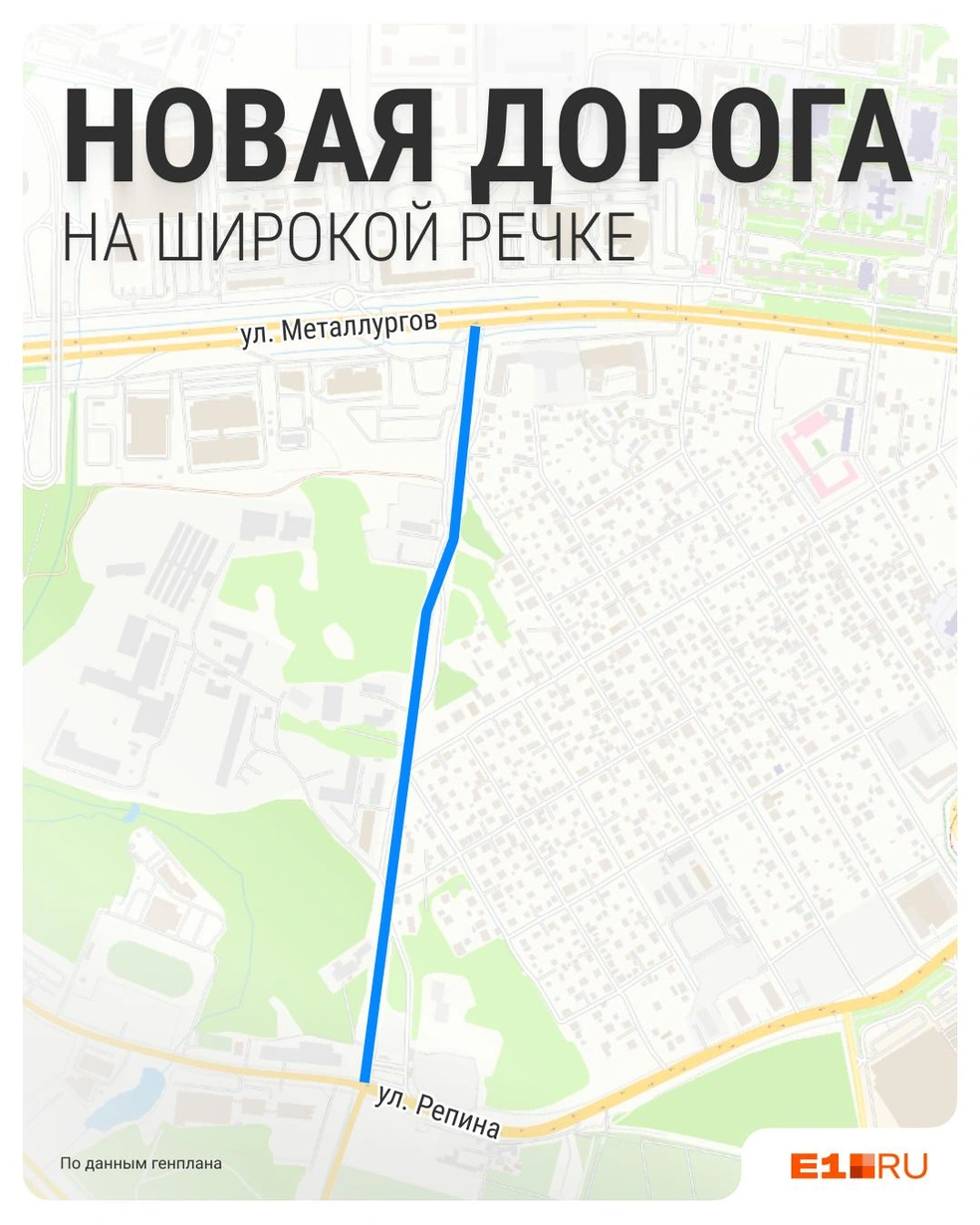 Общий вид будущей дороги, который приводится в Генплане | Источник: Филипп Сапегин / E1.RU