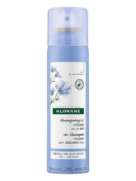 Сухой шампунь с органическим экстрактом льняного волокна для объема волос Volume Dry Shampoo Klorane