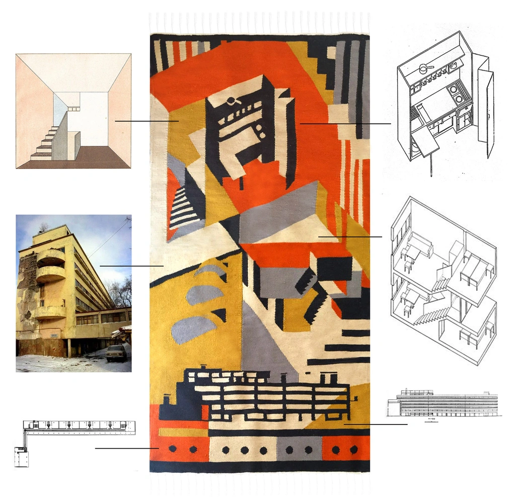 Килим «Ячейка F», ручная работа, 100% шерсть. Дизайн студии Baklazanas, http://baklazanas.ru | mcmaison.ru
