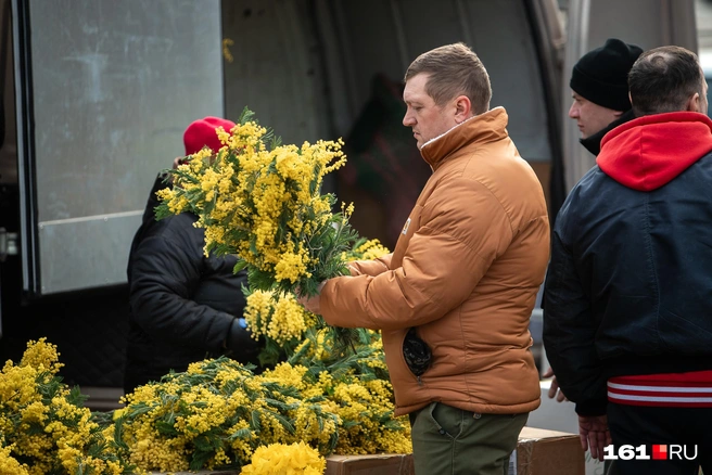 8 марта запах мимозы наполняет дома ростовчан | Источник: Евгений Вдовин / 161.RU